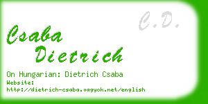 csaba dietrich business card